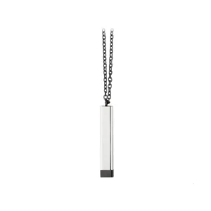 Collier en acier inoxydable noir à message caché