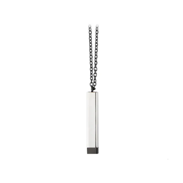 Collier en acier inoxydable noir à message caché