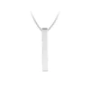 Collier barre verticale en acier inoxydable argenté