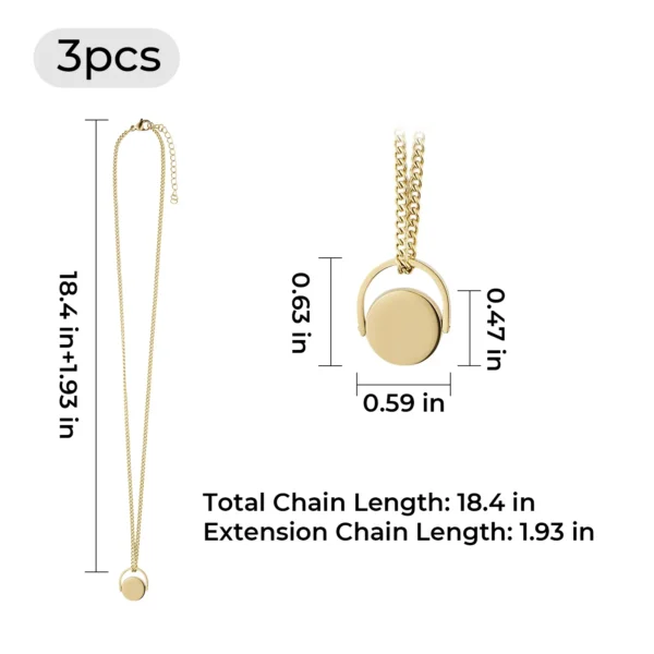 colliers rotatifs en acier inoxydable doré (plaqué or 18K) – Image 3