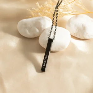 Collier barre verticale en acier inoxydable noir